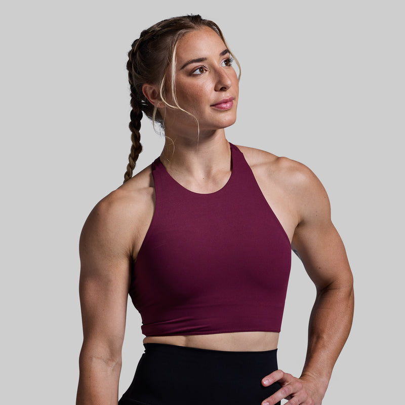 Synergy Cropped Sports Bra (Sangria)