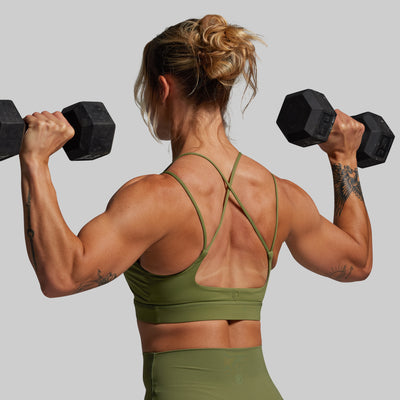 Exhale Sports Bra (Army Green)
