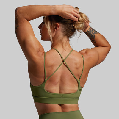 Exhale Sports Bra (Army Green)