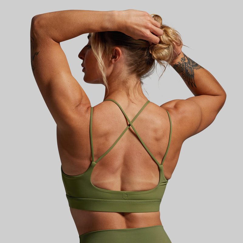 Exhale Sports Bra (Army Green)