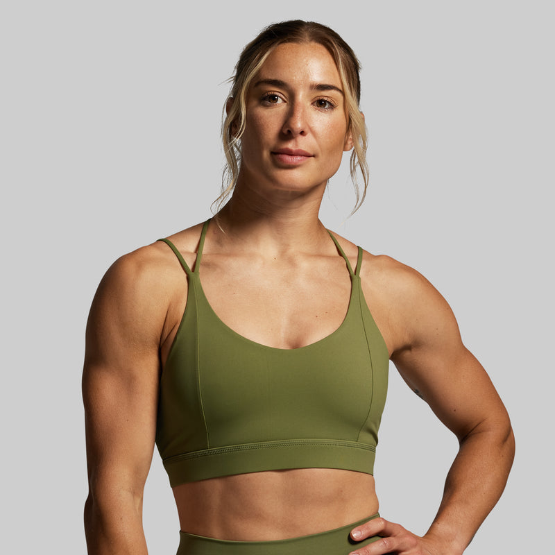 Exhale Sports Bra (Army Green)