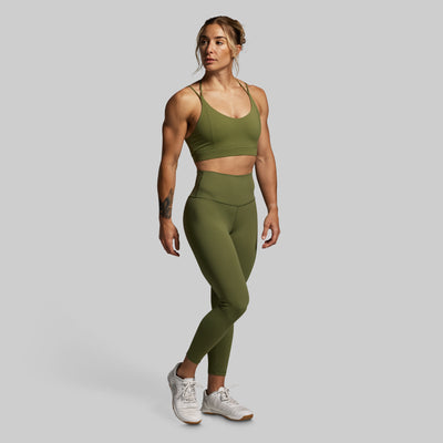 Exhale Sports Bra (Army Green)