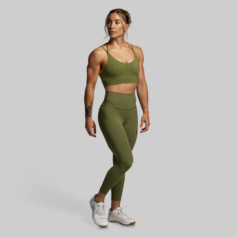 Exhale Sports Bra (Army Green)
